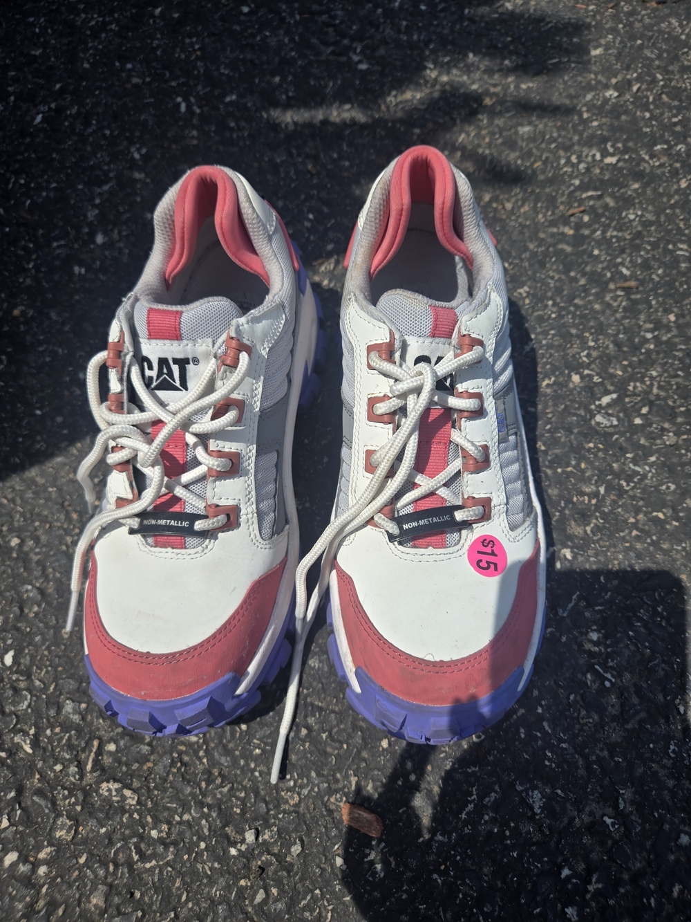 Women’s White and Pink Steel Toe